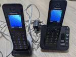 PANASONIC KX-TGH222EB Cordless Phone with Answering Machine - Twin Handsets