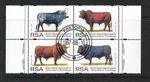 SOUTH AFRICA, 1997 CATTLE BREEDS, SG 992-5, BLOCK 4, FINE USED