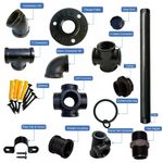 Industrial Pipe Shelf Bracket Components In Various Thickness (Black)