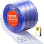 Vevor Clear Pvc Strip Curtain 50 Ft X 8 In Ribbed Roll