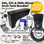 Wheel Arch Water Tank Black 24L, 57L & 100L FAWO Inlet 12mm John Guest Campervan