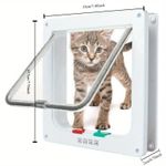 Universal Fit Pet Door Locking Medium Large Dog Cat Flap Magnetic 4 Way