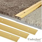 3 x Carpet Floor Flat Door Bar - 0.9m Gold Metal Threshold Trim Strip Door Bar