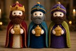 Nativity 3 wise men free standing Knitted Knitting DK Pattern Only 17cm