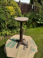 Antique Vintage Singer Sewing Industrial Machinist Cast Iron and Wood Stool