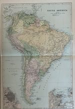 1893 South America with inset of Rio De Janeiro & Buenos Aires Antique Map