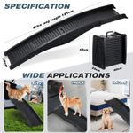 Folding Pet Ramp for XL Dogs w/ Non-Slip Surface, Portable Dog Ramp for Car