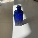 Vintage Cobalt Blue Empty Glass ~NOT TO BE TAKEN ~ Poison Bottle