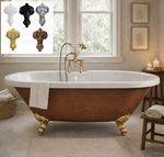 1700mm Copper Freestanding Roll Top Bath With Feet Choice Traditional