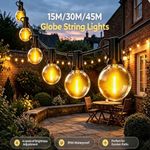 Outdoor 15m (49ft) Heavy Duty LED Waterproof String Lights Set With 17 Bulbs UK