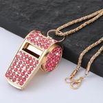 Crystal Rhinestone Whistle Necklace  For Referees, Coaches, Teachers