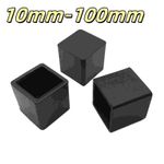 10mm-100mm Black Square Rubber Chair Table Feet Furniture End Cover Caps