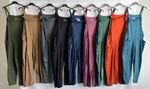 Brand New Ladies Italian Lagenlook Plain Jersey Casual 2 Pocket Dungarees