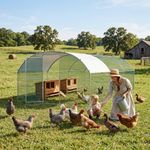 Chicken Run Coop Walk In Galvanised Steel Poultry Cage House with Roof for Hens