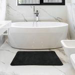 Bath Bathroom Indoor Non-Slip  Matt Washable Rug 50x80cm Dark Grey