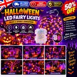 Halloween LED String Lights Purple Orange 5M-20M Battery Outdoor Party Decor