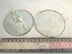 2 RAILWAY LAMP OR CLOCK GLASS 88MM DIA 2MM THICK ONE WITH BEVEL  GC