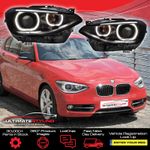 BMW 1 Series Headlights F20 LED Twin Angel Eyes Projector M Sport Xenon Look