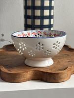 Prima Design Ceramic Berry Colander / Strainer Bowl - Coastal Farmhouse Decor