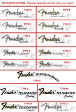 Telecaster waterslide decal - Various Types