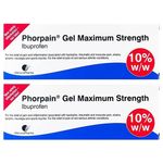 Phorpain 10% Gel - Pain Relief Gel - Anti Inflammatory Sprains - 30g x 2 Pack