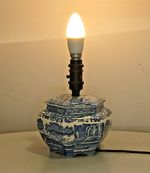 Vintage Converted Lamp Spode Copeland Blue Italian Working Order RU