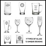 Personalised Engraved Glass Your Own Customised Text Etched Glassware Drink Gift