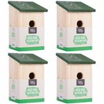 4 X WOODEN NESTING BOXES NEST BOX BIRD HOUSE SMALL BIRDS BLUE TIT ROBIN SPARROW