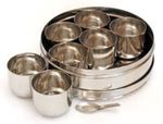 Indian Masala Dabba 7 Spice Tin Box Tandoori Spices Box Storage Stainless Steel