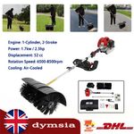 52CC 2-Stroke Gas Power Brush Broom Driveway Sweeper Artificial Grass Snow Clean