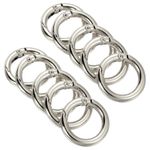10pcs 25x18x4mm Spring Gate O Rings Round Snap Clip for Keyrings Silver Tone