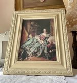 Vintage French Style Ornate Picture Frame Depicting Madame De Pompadour 13”x11”