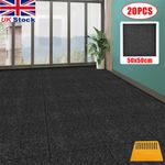 20X OFFICE CARPET TILES 5M2 HEAVY DUTY SHOP COMMERCIAL FLOORING TILES 50X50CM UK