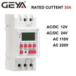 GEYA Programmable Digital LCD Timer Weekly Time Relay Switch 30A AC/DC 12-220V