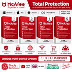 McAfee Total Protection Antivirus 2026 1, 3, 5, 10 1 Year Auto-Renewal - Digital