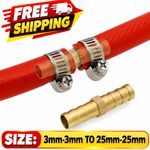 Metal Brass Straight Hose Joiner Barbed Connector Air Fuel Water Pipe Gas Tubing