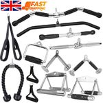 Heavy Duty Cable Machine Attachment Lat Pulldown Tricep Press Rowing V Bar Gym