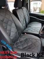 TAILORED FRONT SEAT COVERS For RENAULT TRAFIC 2008 - 2014 EMBOSSED ART. LEATHER
