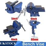 4'' 5'' 6'' 8" 60mm Heavy Duty Engineers Bench Vice Semi Level Swivel Base Clamp