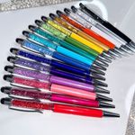 16x Stylus Crystal Ballpoint Pens 2-in-1 Multi Function Bling  Pen Black or Blue