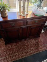 Traditional Brown Wooden Sideboard 110x35x75cm, 3 Doors 2 Drawers