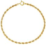 Solid 1/20 14K Yellow Gold Real Rope Bracelet 7 1/2 Inches Mens Womens