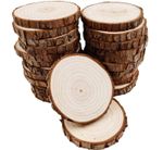 Unfinished Natural with Tree Bark Wood Slices 30 Pcs 30 2.4-2.8 inch