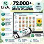 72,000+ Embroidery Designs USB Collection | DST Format | Kindly Design Viewer
