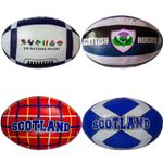 Mini Rugby Ball Soft Child-Friendly, Scottish Flags, Thistle, and Tartan Designs