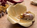 Herend Hungary Bee on Flower Figurine Brown Fishnet Porcelain 9252-0-92 VMBR2+C