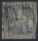 Trinidad & Tobago 1859 4d grey lilac SG25 used Cat £325