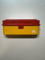 Kodak 35mm Film Case - Holds 5 Rolls - Yellow/Red Steel Case - Used, Fully Function
