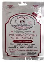 CAPE COD Metal Polishing Cloths - 2 PC 4" x 6" Cloths Pouch for Fine Metals
