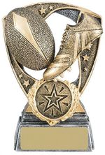 FREE ENGRAVING & CLUB BADGE - Rugby Trophy Award Resin - 10.5cm - Bargain Cheap